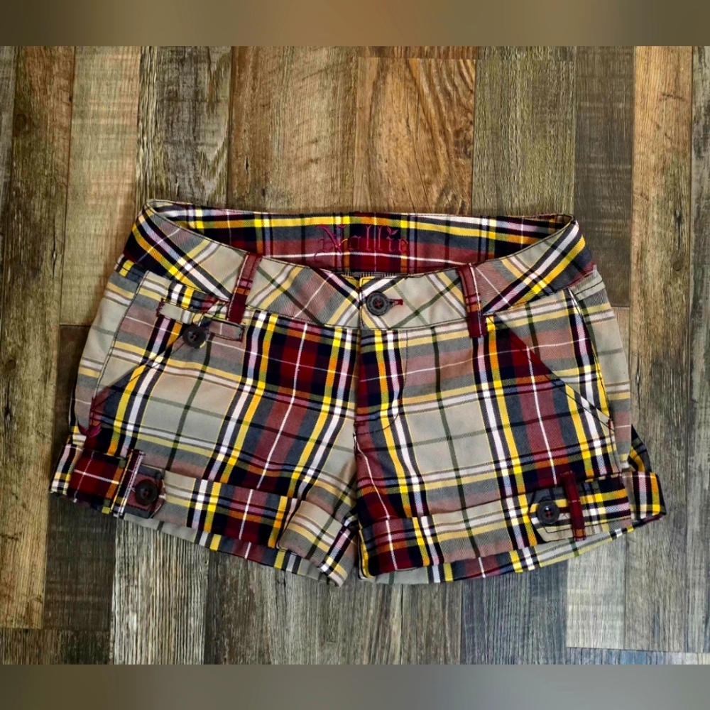 Nollie Women's Plaid Shorts - Red, Yellow, and Gray